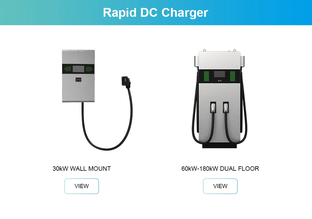 DC Electric Car Fast Dual Plug CCS Type 2 EV Charging Station